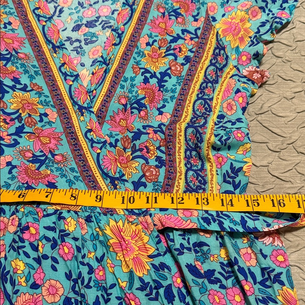 R.Vivimos Boho Floral Maxi Dress Size L NWT Beach Vacation Resort Dress Summer - Picture 7 of 7
